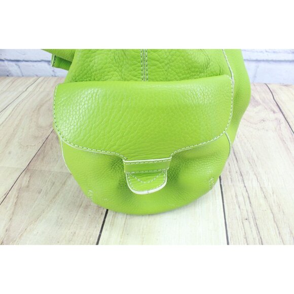 Cole Haan Lime Green Pebbled Leather Double Handle Shoulder Bag - Picture 9 of 13